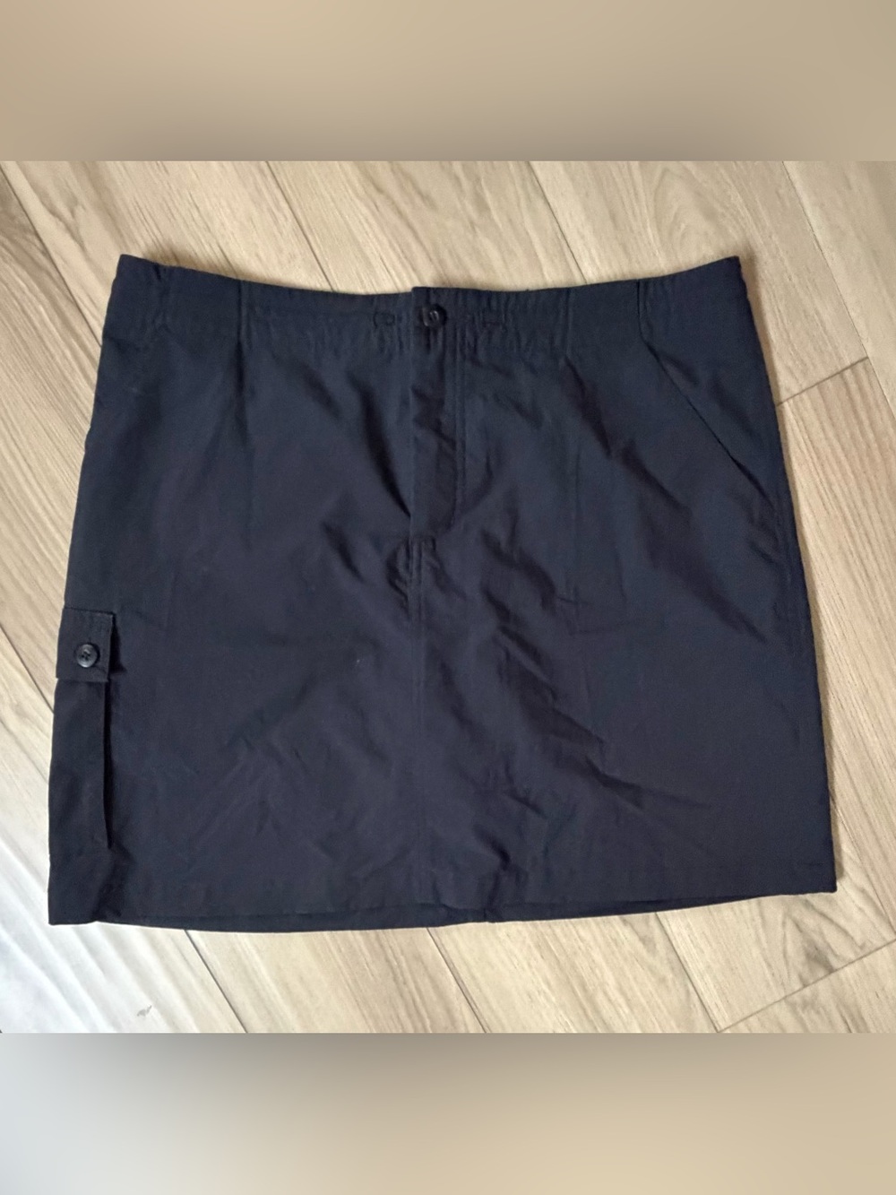 Patagonia T9 Intercontinental Hideaway Black Mini Skort with Side Pocket Sz 10